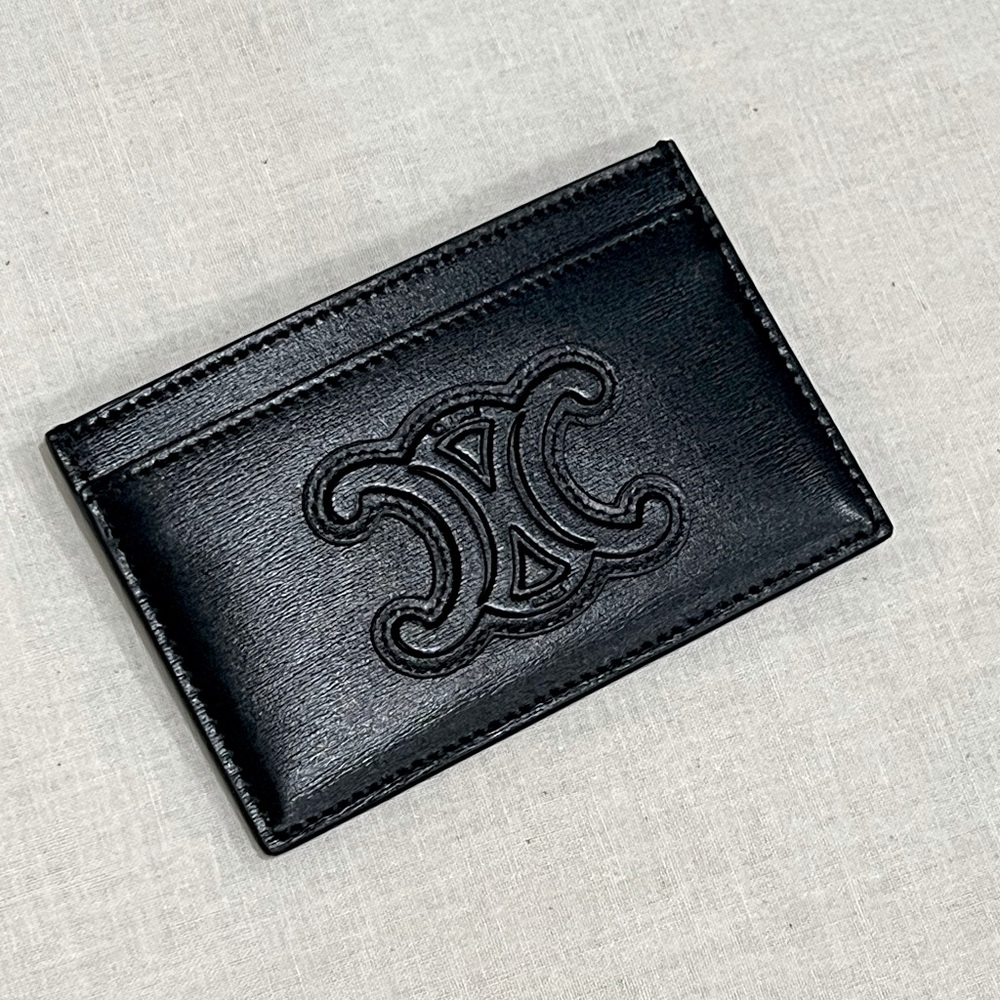 Celine Card Holder/ Black leather
